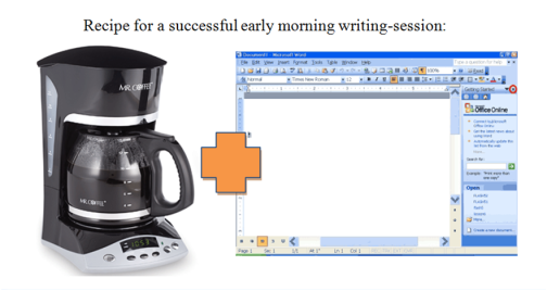 Have your coffee ready and your document open to minimize distraction and procrastination.